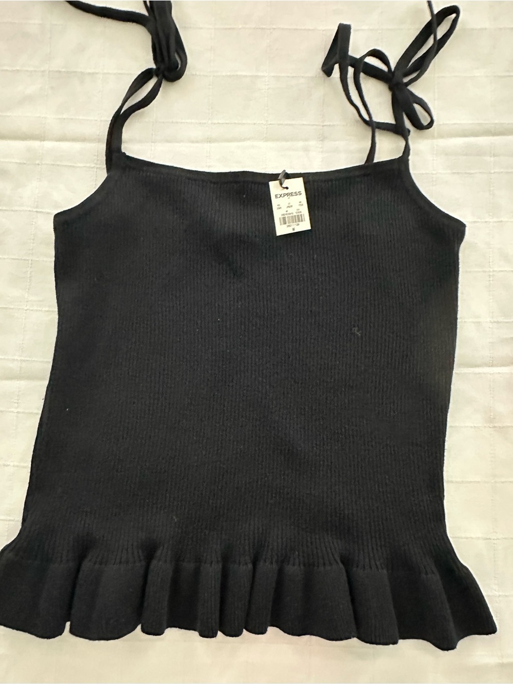 Express NWT Black Knit Ruffle Skirt Set - Picture 8 of 11